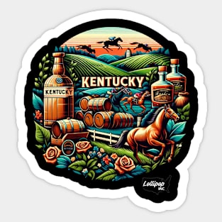 Bluegrass Run: Kentucky's Legacy - American Vintage Retro style USA State Sticker